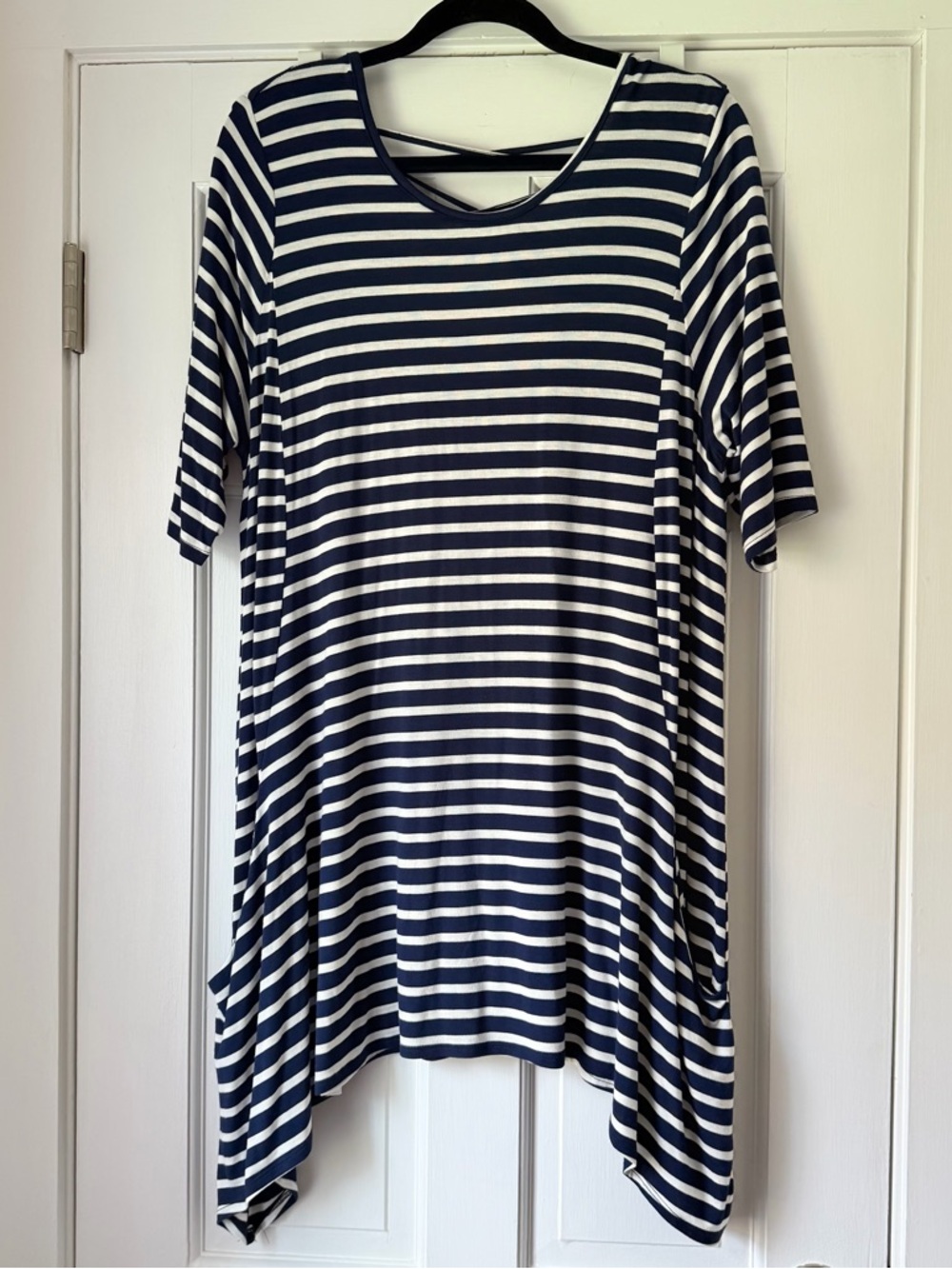 Olivia Sky XL Navy and White Striped Tunic Dress